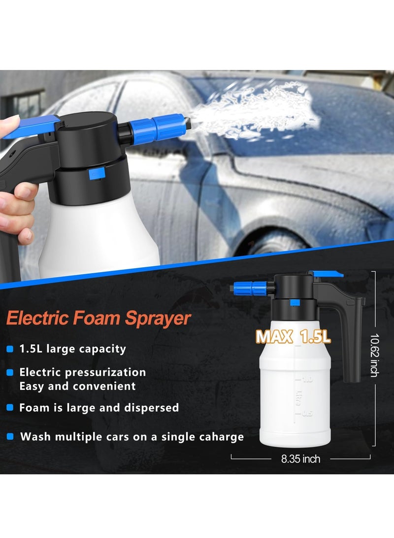 MIXDE Car Foam Sprayer, Electric Pressurized Foam Sprayer, Foam Sprayer, Car Wash Foam, Adjustable Foaming Car Wash Sprayer, Suitable for Home, Garden Car Beauty Cleaning, Car Accessories - Image 2